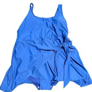 Old Navy Wrap Front Swim Dress, Batik Blue, Plus Size 3X, NWT